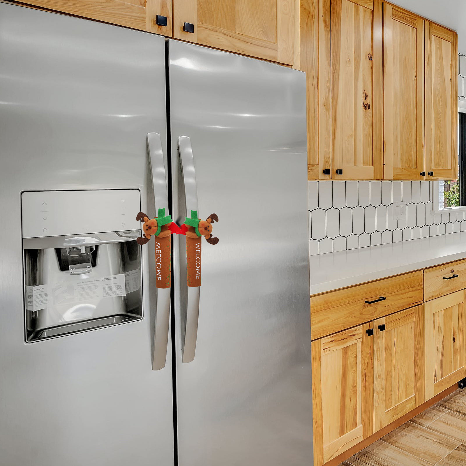 Kitchen Appliances For.Xmas - 2Pcs Xmas Fridge Handle Covers Decorative
