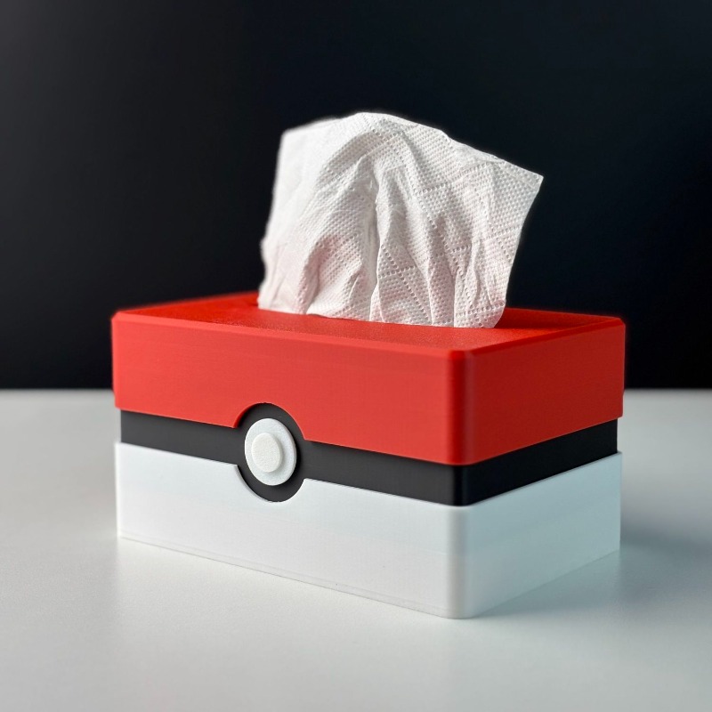 Kitchen Appliances Organizer - Cartoon Poke Ball Tissue Box Storage
