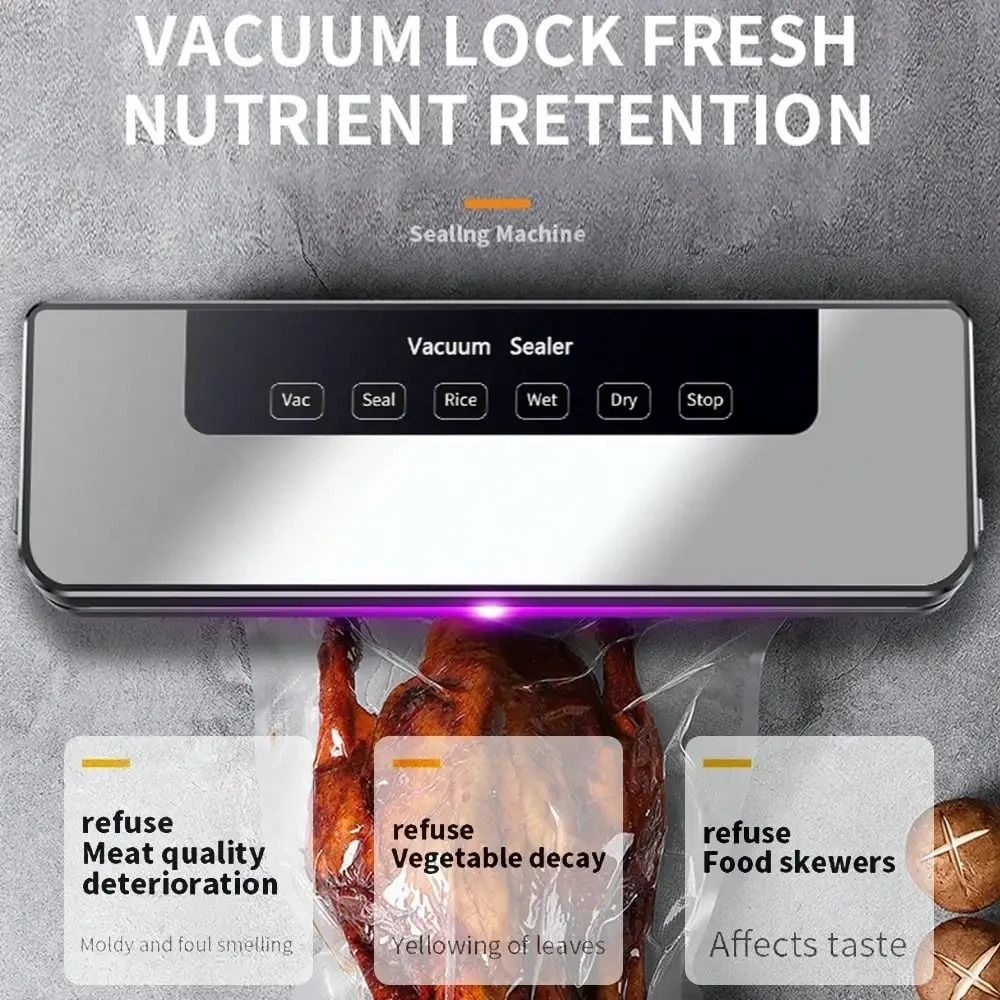 Kitchen Appliances Organizer - Touch Button Electric Vacuum Sealer Multiple