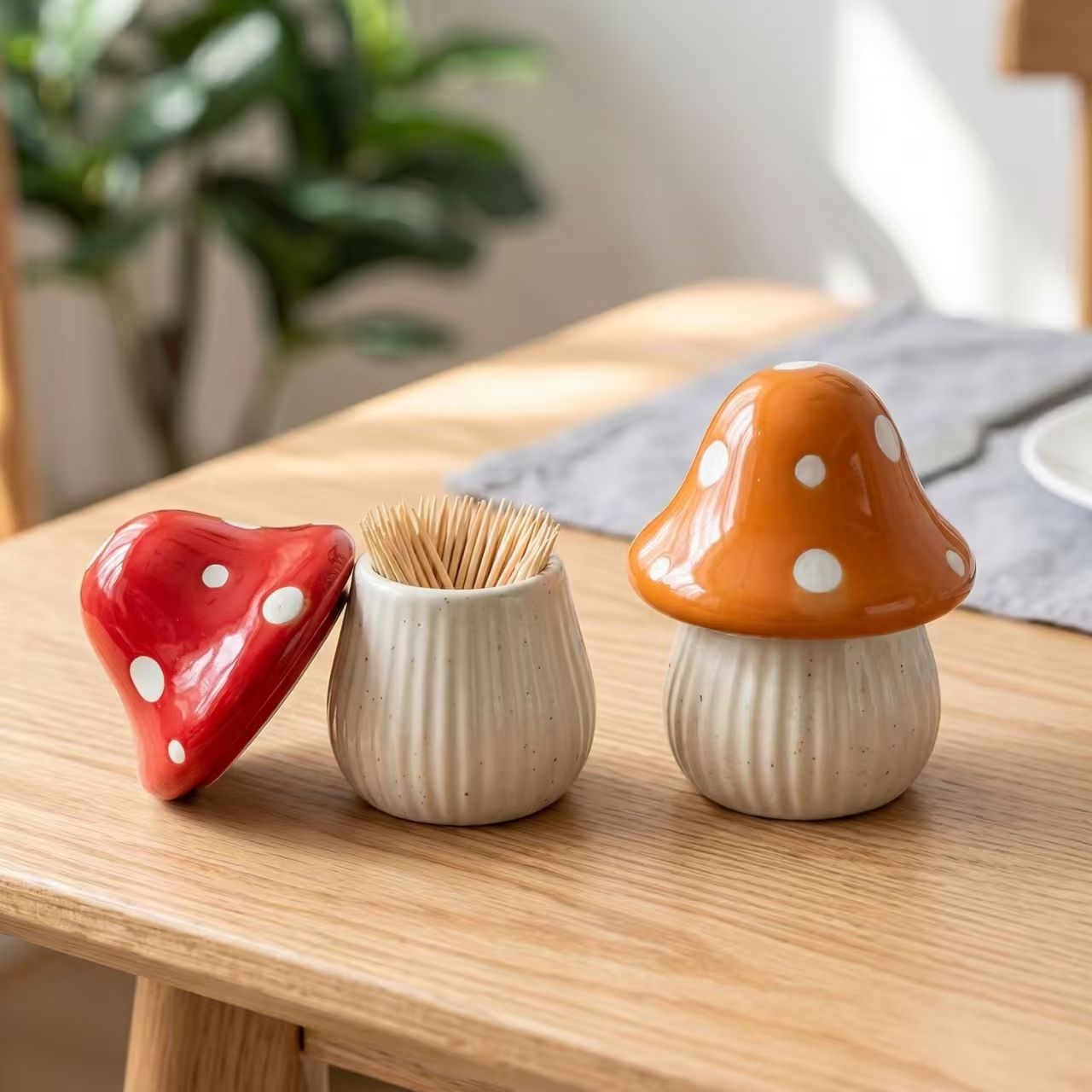 Cartoon Mushroom Ceramic Stora - Kitchen Appliances Organizer recension och pris
