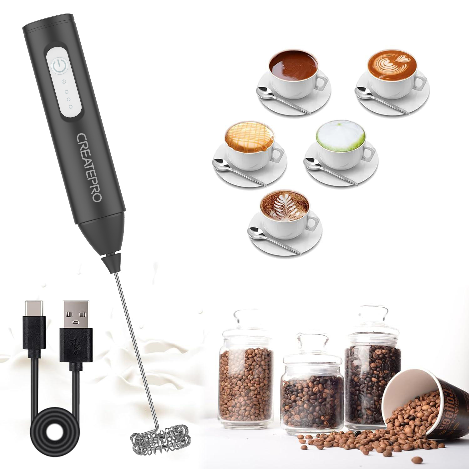 Rechargeable Milk Frother Auto - Yogurt Maker Electric recension och pris