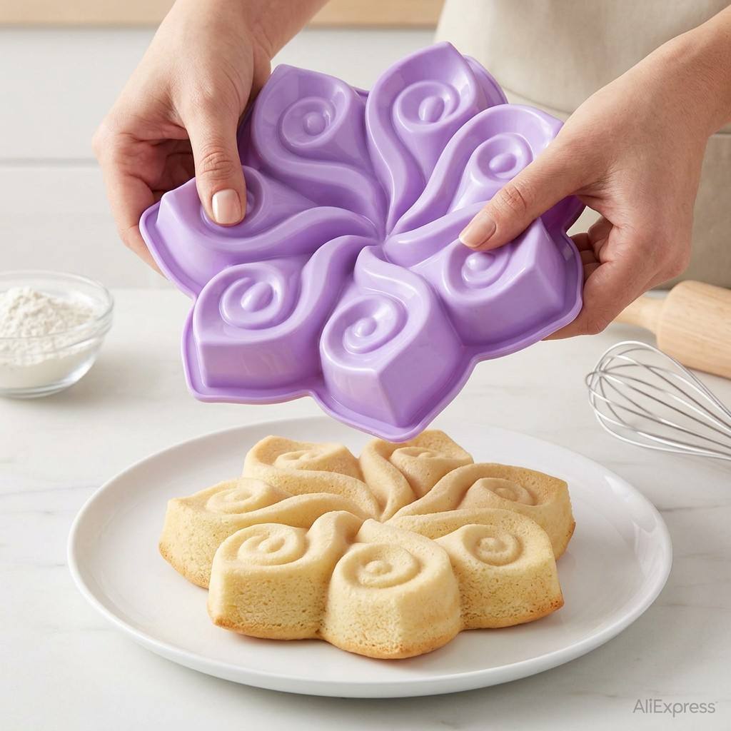 Large Flower Silicone Cake Mol - Kitchen Appliances On Sale recension och pris