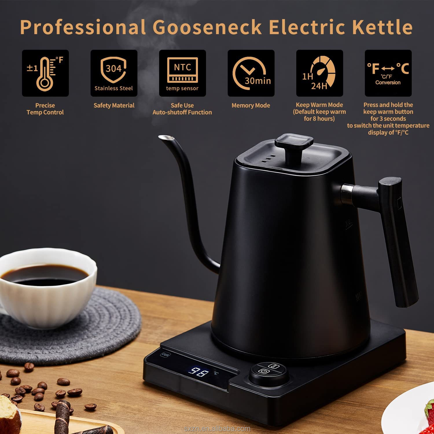 New Arrival  0.9L  Variable Te - Electric Kettle Gooseneck recension och pris