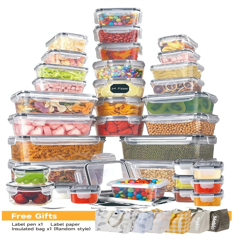 48PCS BPA-Free Food Storage Se - Kitchen Appliances Organizer recension och pris